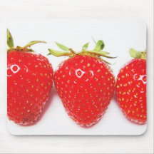 Mousepad drei grosse, rote Erdbeeren