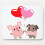 Mousepad embrouillé de coeurs (porcs de bande dess tapis de souris