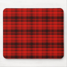 Mousepad, Flannel Plaid Pattern, Red, Black