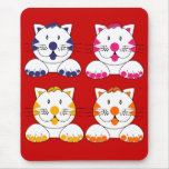 Mousepad Four Spotty Cats