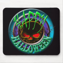 Mousepad heureux de bleu de crâne de Halloween Tapis De Souris