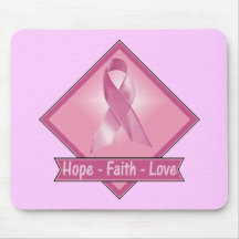Mousepad - Hope Faith Love Breast Cancer
