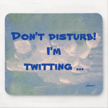 Mousepad je Twitting les nuages blancs dans le cie Tapis De Souris