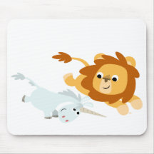 Mousepad mignon de lion et de licorne de bande des tapis de souris