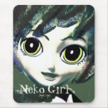 Mousepad, Neko Girl Green (Digital Art)