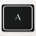 Mousepad noir bon marché avec le monogramme et le  tapis de souris