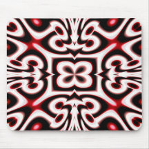 Mousepad noir et rouge abstrait tapis de souris