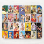 Mousepad Pin up Girls Art Vintage Retro Collage