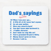 Mousepad préféré d'énonciations de papas tapis de souris