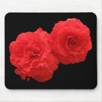 Mousepad, two red begonias