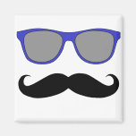 Moustache and Blue Sunglasses Humour Magnet