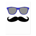 Moustache and Blue Sunglasses Humour Postcard