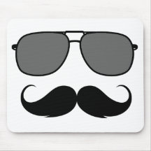 moustache and glasses mousepad