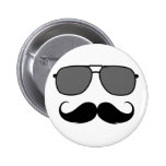 moustache and glasses pinback buttons