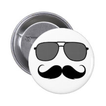 moustache and glasses pinback buttons