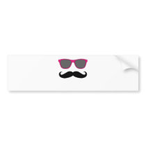 Moustache and Pink Sunglasses Humour Bumper Stickers