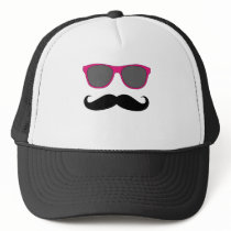 Moustache and Pink Sunglasses Humour Hats