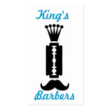 Moustache and razor themed business card