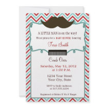 Moustache Baby Shower Invitation for Little Man