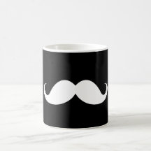 Moustache blanche de guidon sur l'arrière - plan n mug à café