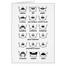Moustache Chart Greeting Card