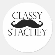 Moustache chique de Stache Autocollant Rond