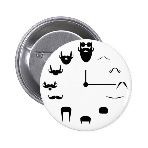Moustache Clockface Button