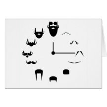 Moustache Clockface Greeting Card