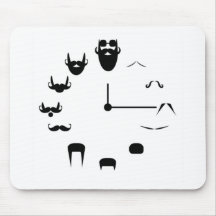 Moustache Clockface Mouse Pads