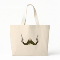 Moustache Cowboy Tote Bags
