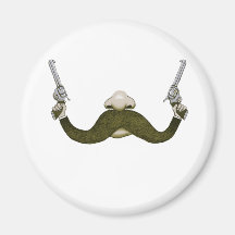 Moustache Cowboy Fridge Magnet