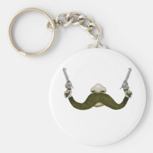 Moustache Cowboy Key Chains