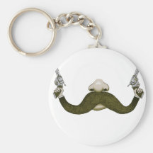 Moustache Cowboy Keychains