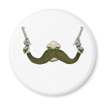Moustache Cowboy Fridge Magnet