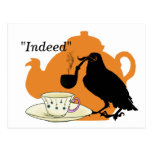 Moustache crow postcard