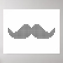 Moustache de pixel affiches