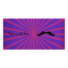 Moustache de scintillement de rayon de soleil carte avec photo