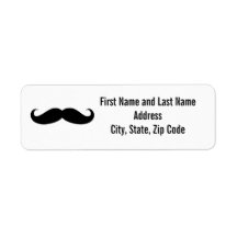 Moustache Disguise Funny Return Address Label