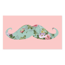 Moustache florale rose rouge vintage Girly drôle Modèles De Cartes De Visite