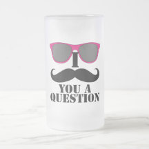 Moustache Humour with Pink Sunglasses Coffee Mug