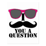 Moustache Humour with Pink Sunglasses Post Cards
