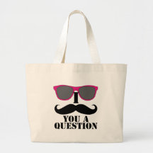 Moustache Humour with Pink Sunglasses Tote Bag