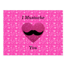 Moustache I vous coeurs Carte Postale