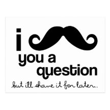 moustache i vous une carte postale de question