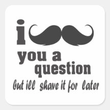 moustache i vous une question autocollant carré