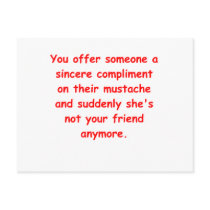 moustache joke post card