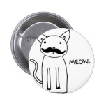 Moustache Kitty Button