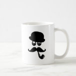 Moustache mit Augen, Pfeife und Hut Kaffee Tassen