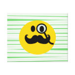 Moustache monocle Smiley Stretched Canvas Prints