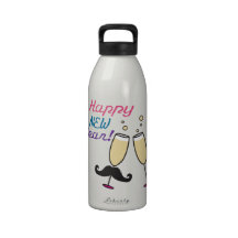Moustache New Years Drinking Bottle